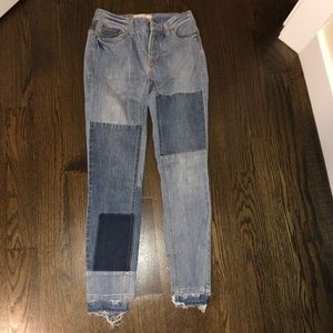 Patchwork free people jeans